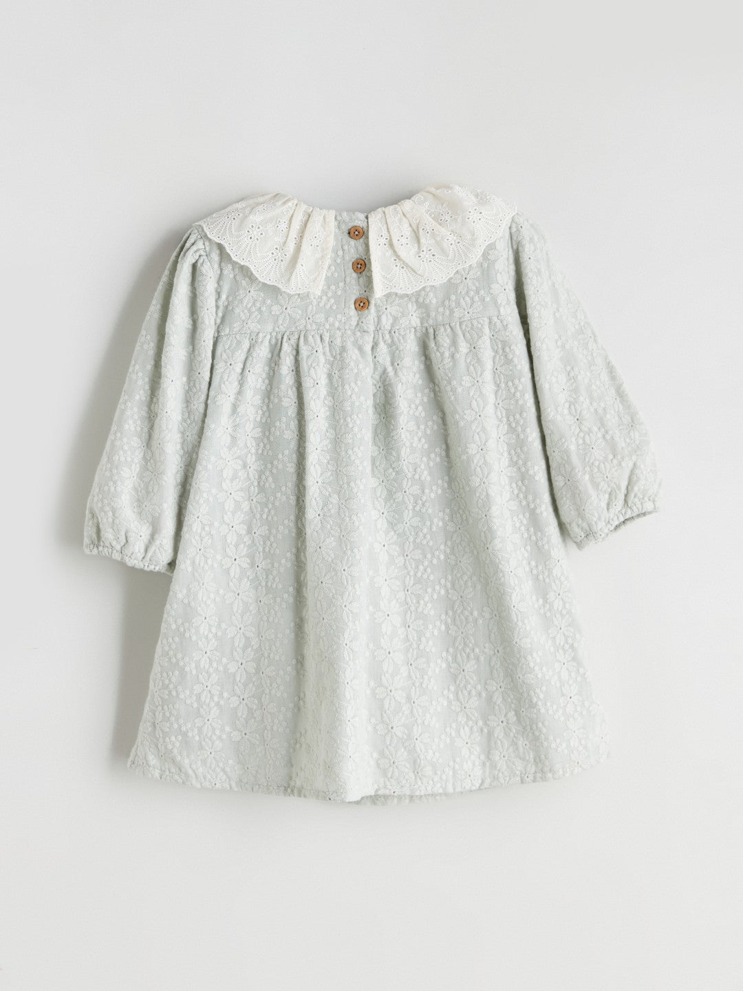 LCW Baby Gray Baby Girl Dress With Ruffled Collar