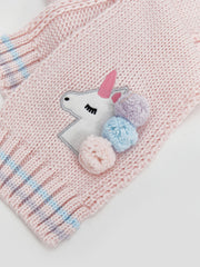 LCW Accessories Pink Popon GirlS Beanie And Scarf