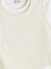 LCW Kids Beige Crew Neck Girls T-Shirt And Sweater 2-Pack