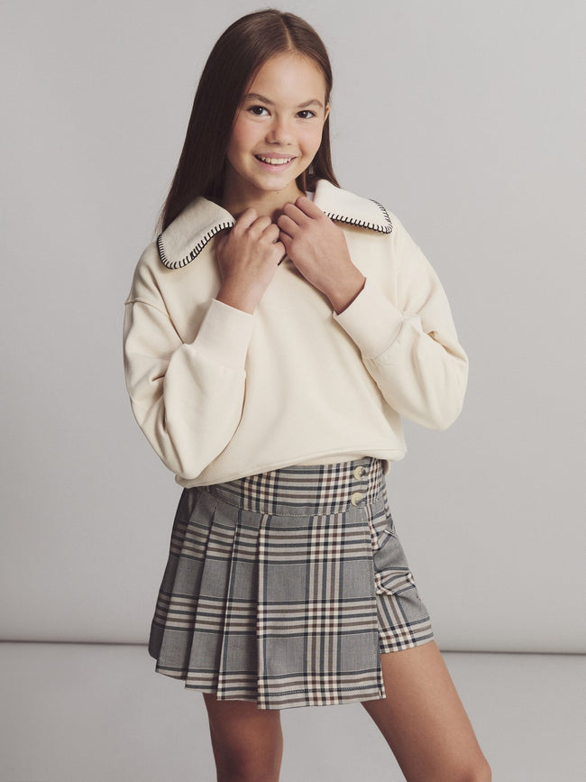 LCW Kids Polo Neck Girls Sweatshirt Hover Image