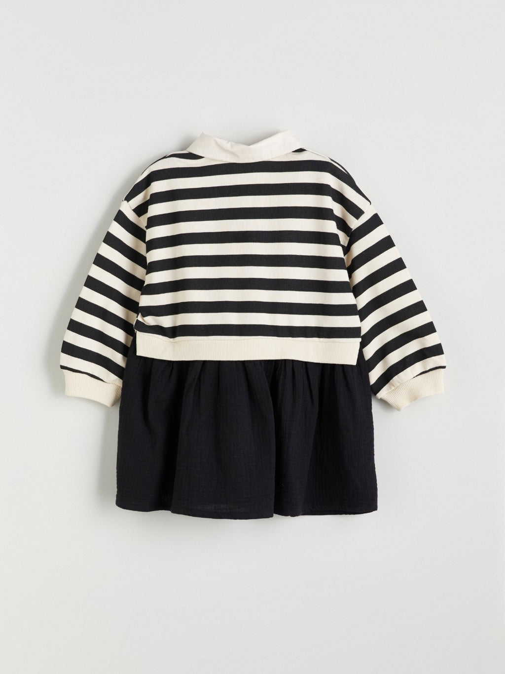 LCW Kids Collared Neck Striped Girls Sweat Dress