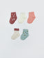 LCW Baby Pink Baby Girl Towel Socks 5-Pack