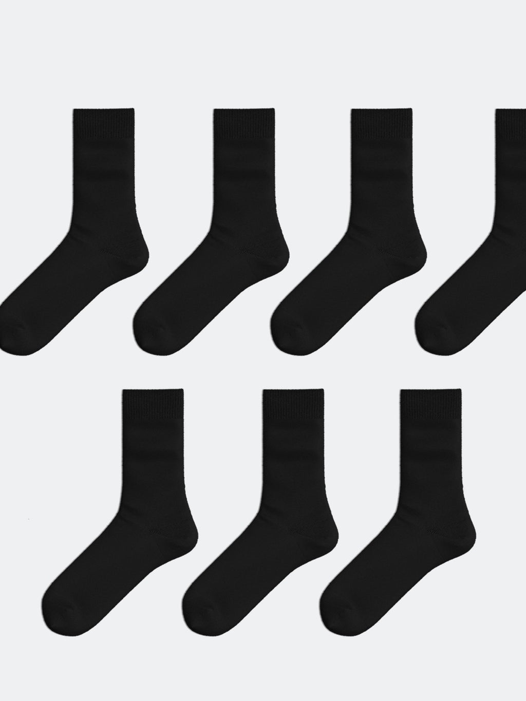 LCW Accessories Black Men Ankle Socks 7-Pack