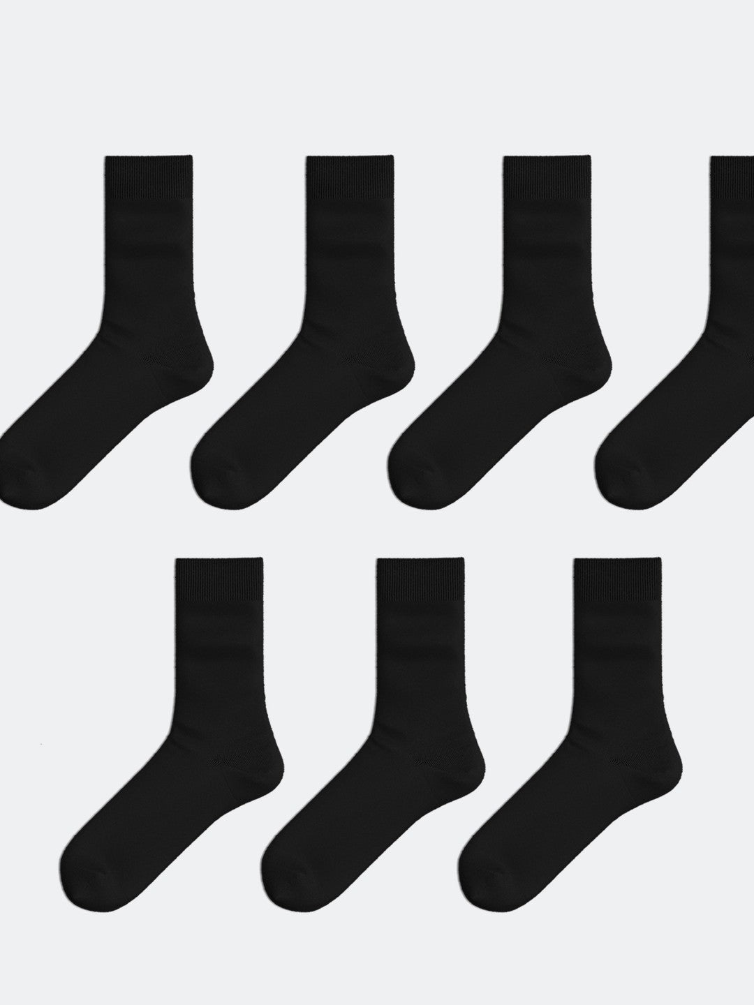 LCW Accessories Black Men Ankle Socks 7-Pack