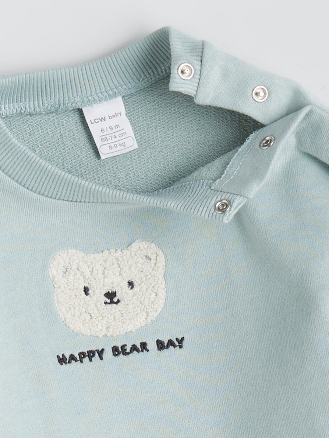 LCW Baby Green Crew Neck Baby Boy Sweatshirt And Tracksuit Bottom 2-Pack