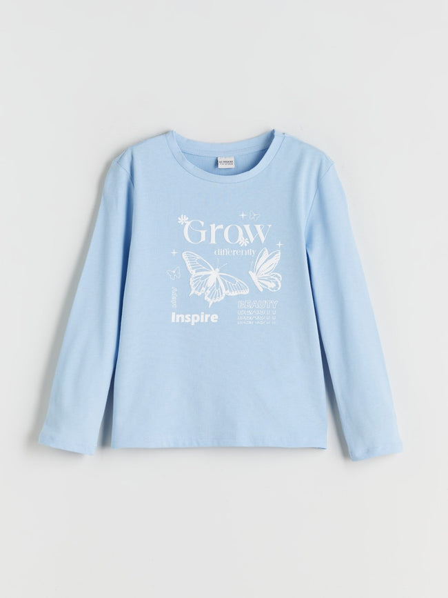 LCW Kids Ecru Crew Neck Printed Girls T-Shirt 2-Pack Main Image