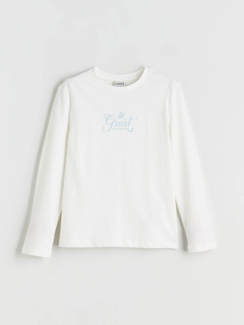 LCW Kids Ecru Crew Neck Printed Girls T-Shirt 2-Pack