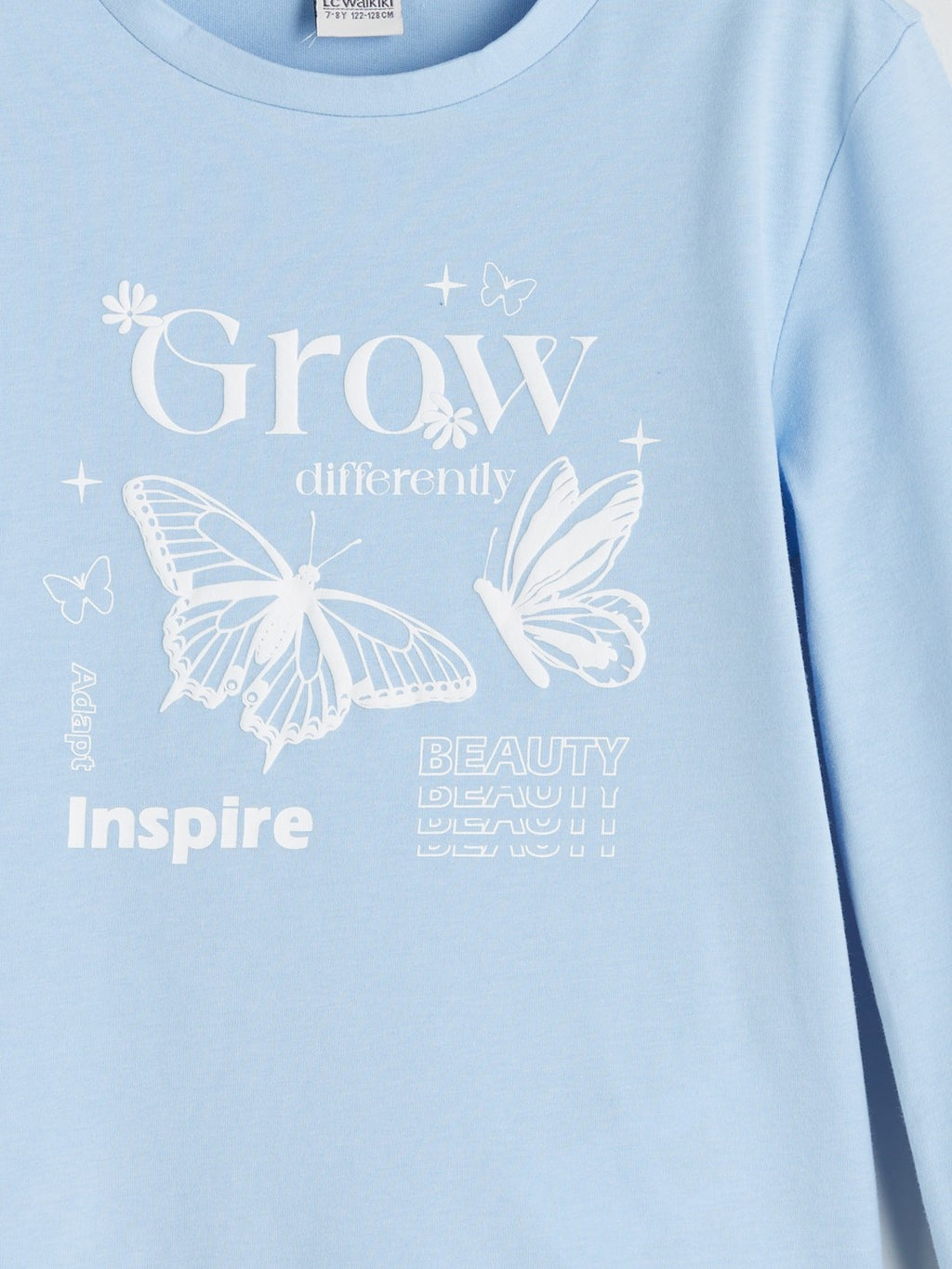 LCW Kids Ecru Crew Neck Printed Girls T-Shirt 2-Pack