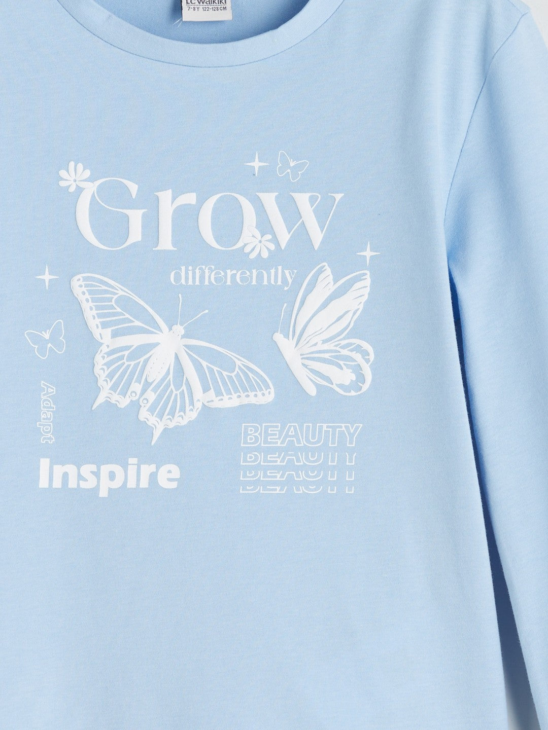 LCW Kids Ecru Crew Neck Printed Girls T-Shirt 2-Pack