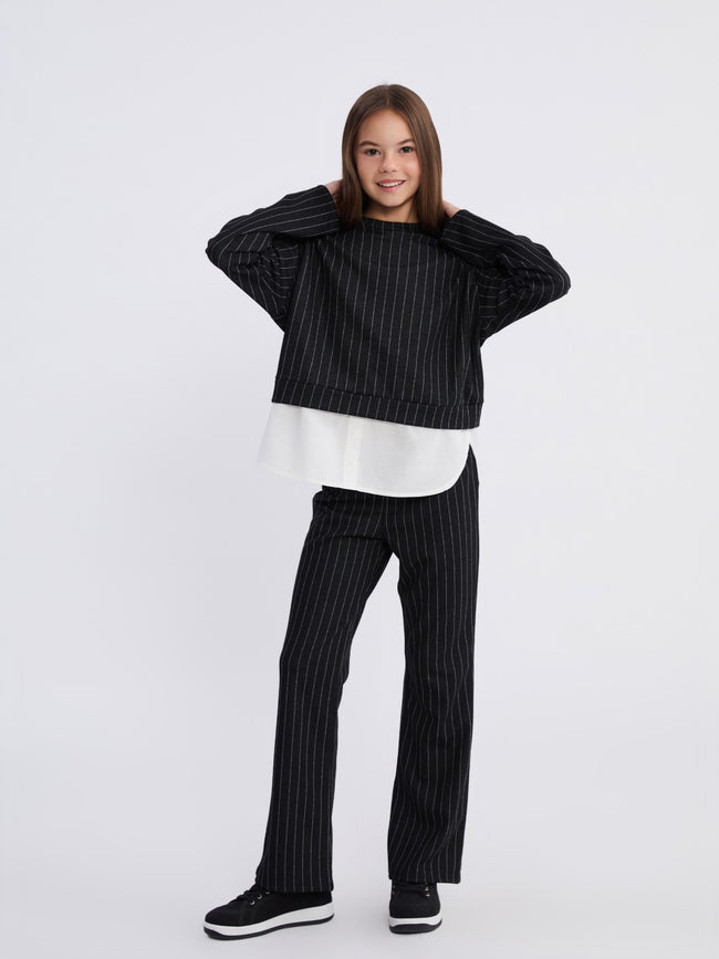 LCW Kids Crew Neck Girls Sweatshirt And Pants Main Image