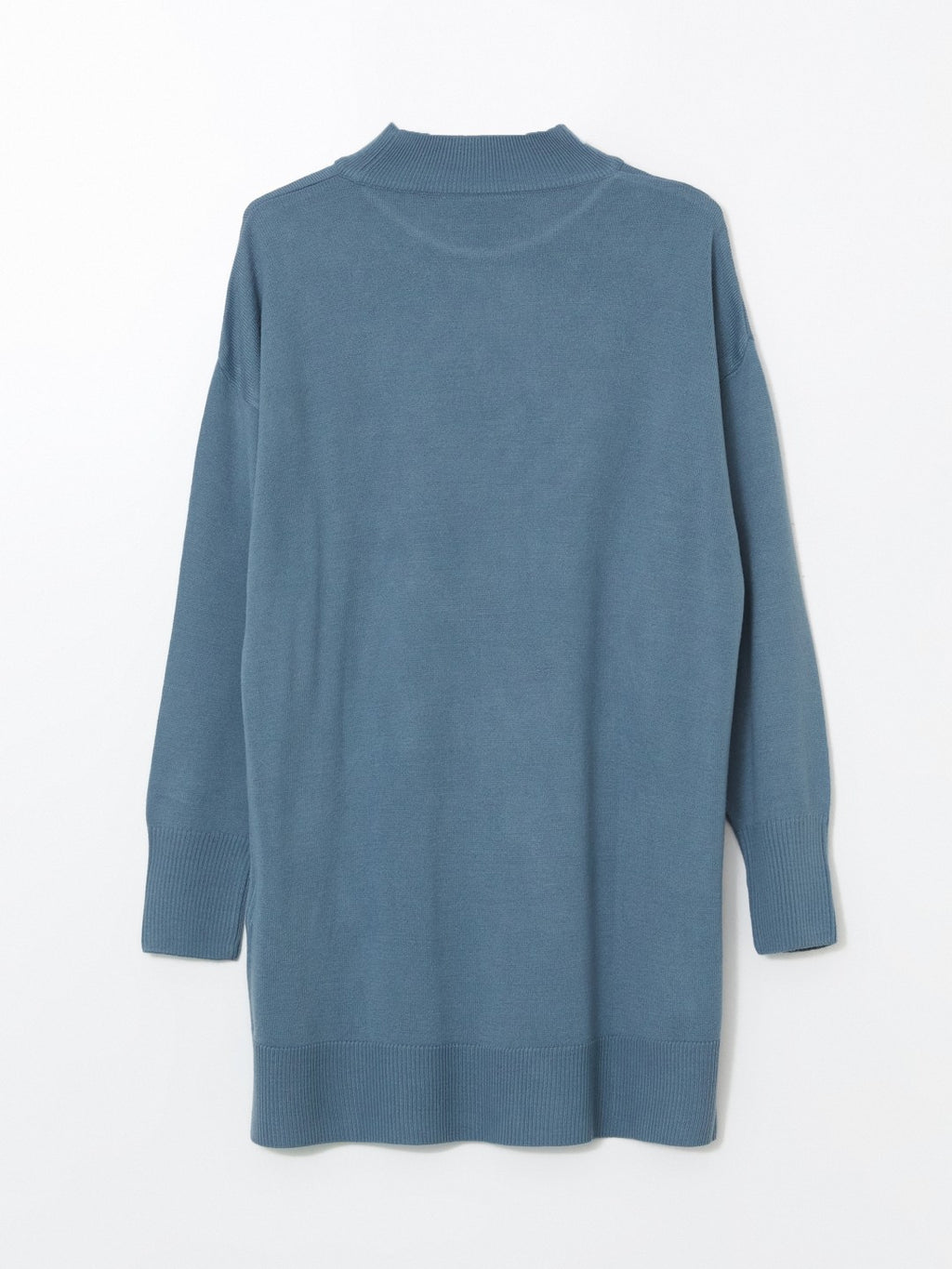 LCW Modest Blue Stand-Up Collar Women Knitwear Tunic