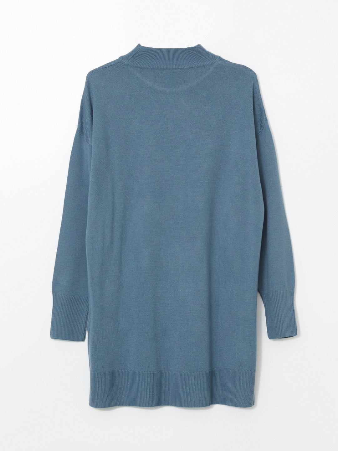 LCW Modest Blue Stand-Up Collar Women Knitwear Tunic