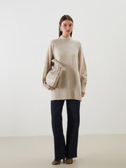 LCW Modest Funnel Neck Oversize Women Knitwear Tunic