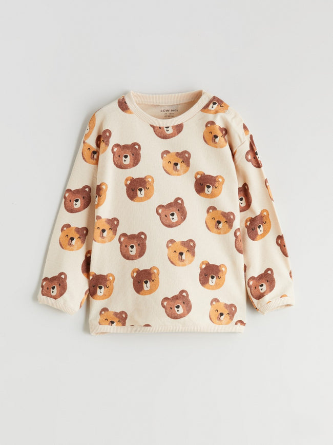 LCW Baby Teddy Bear Printed Baby Boys Sweatshirt And Sweatpants Main Image