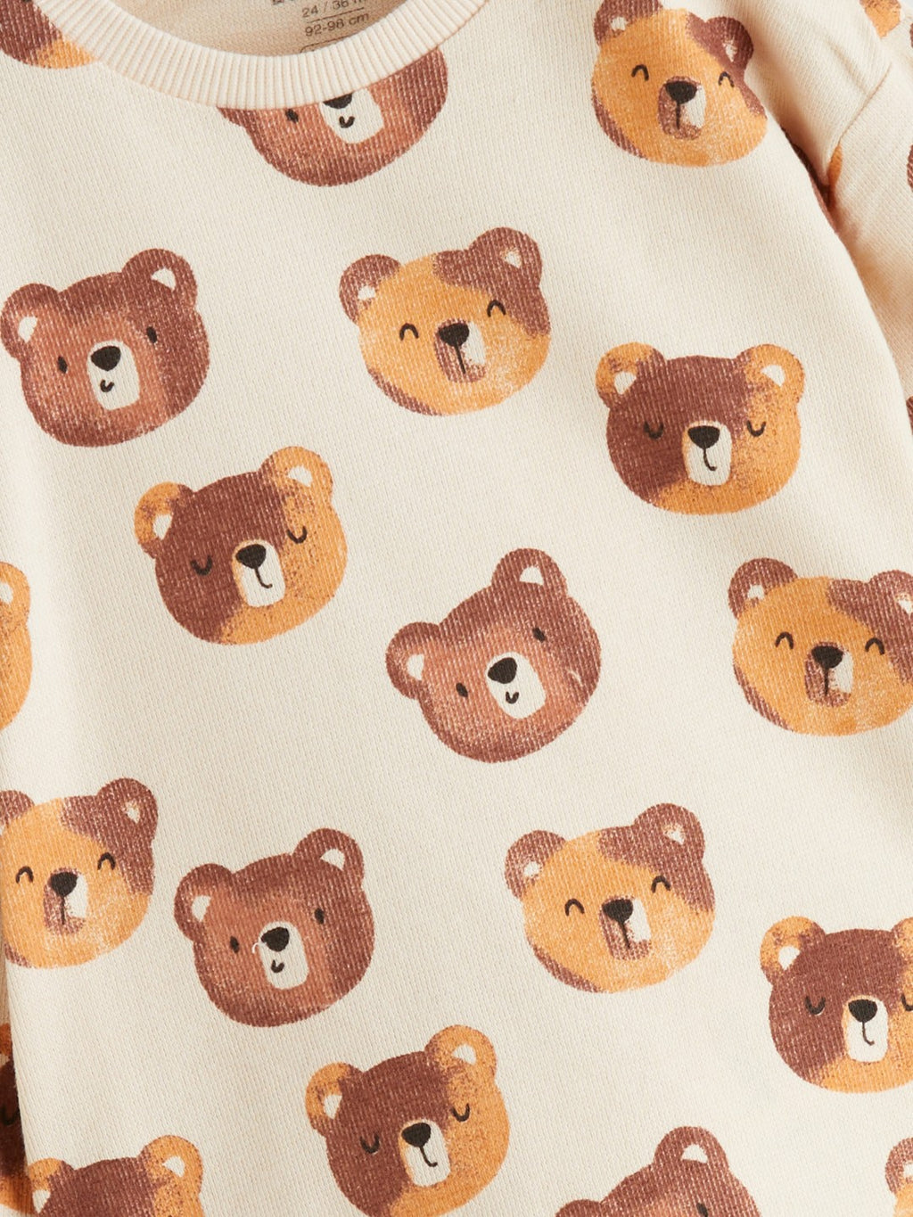 LCW Baby Teddy Bear Printed Baby Boys Sweatshirt And Sweatpants