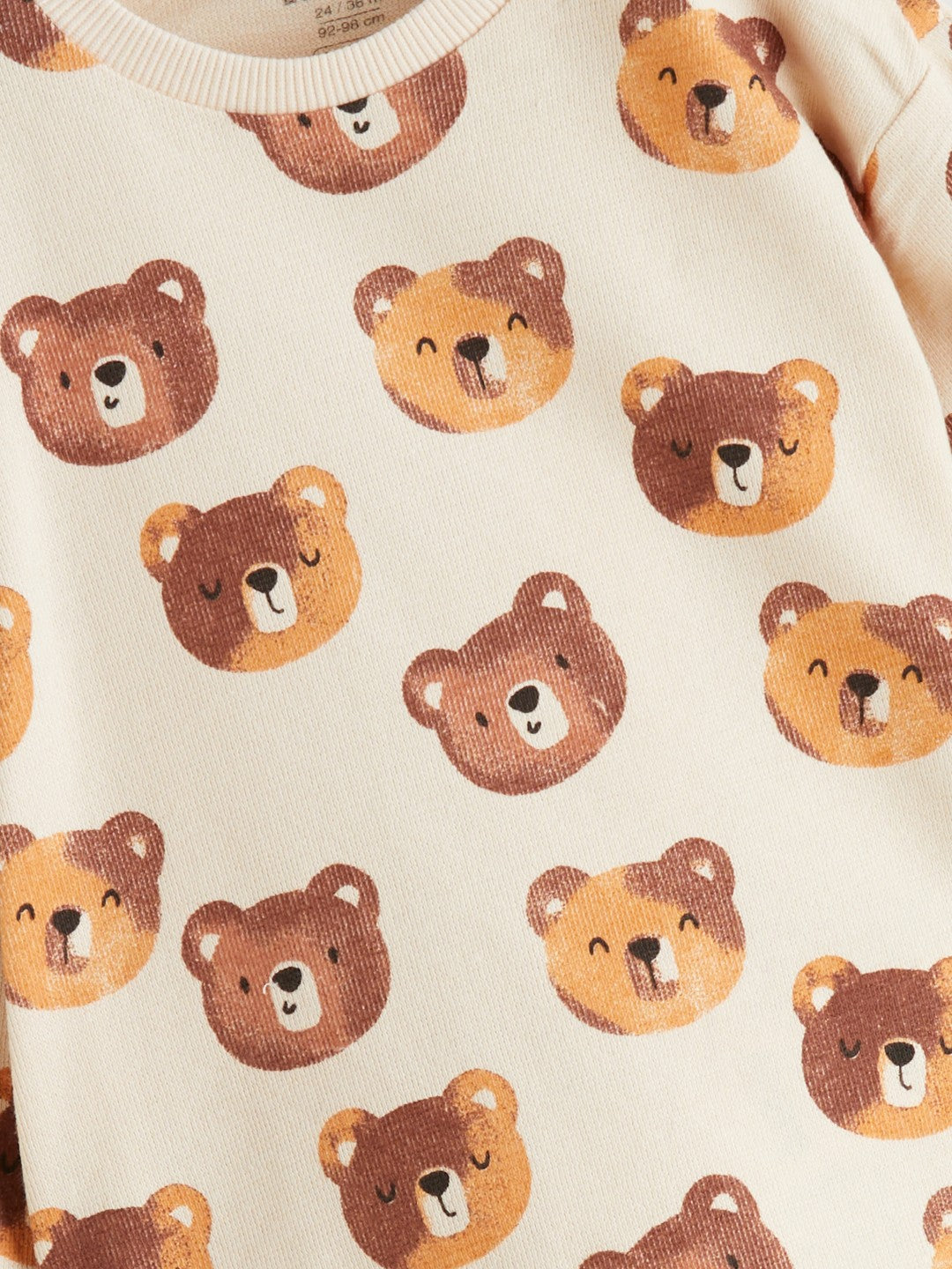 LCW Baby Teddy Bear Printed Baby Boys Sweatshirt And Sweatpants