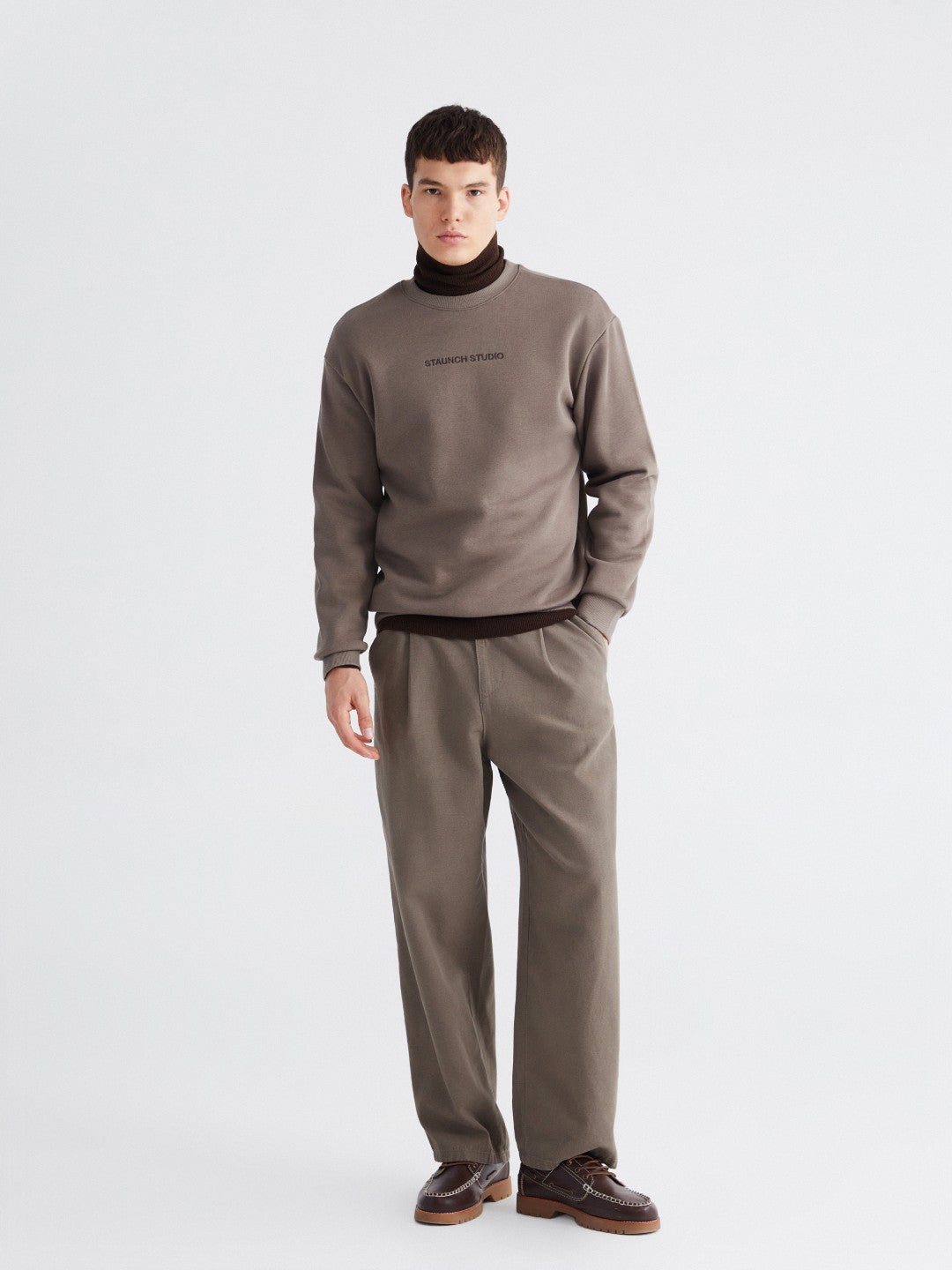 Xside Crew Neck Embroidered Men Thick Sweatshirt