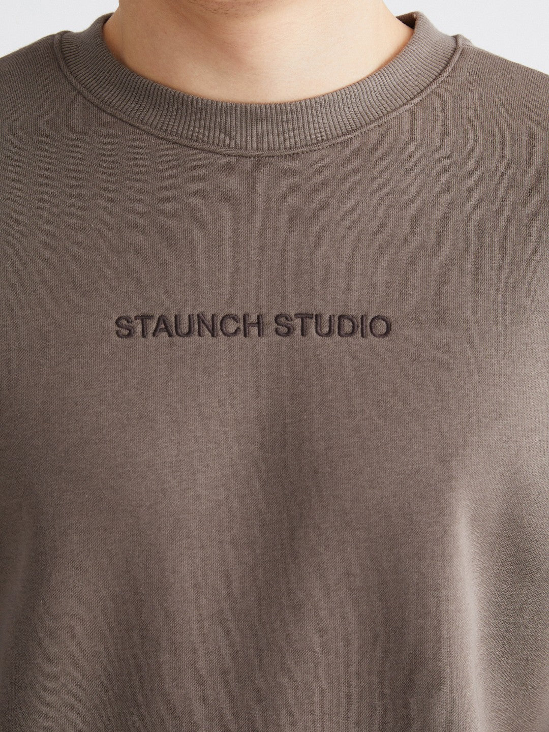 Xside Crew Neck Embroidered Men Thick Sweatshirt