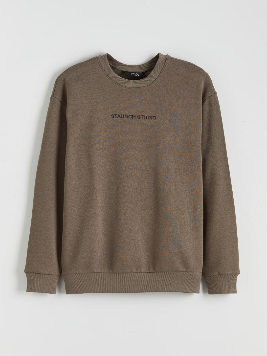 Xside Crew Neck Embroidered Men Thick Sweatshirt