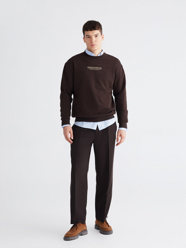 Xside Crew Neck Printed Men Thick Sweatshirt Main Image