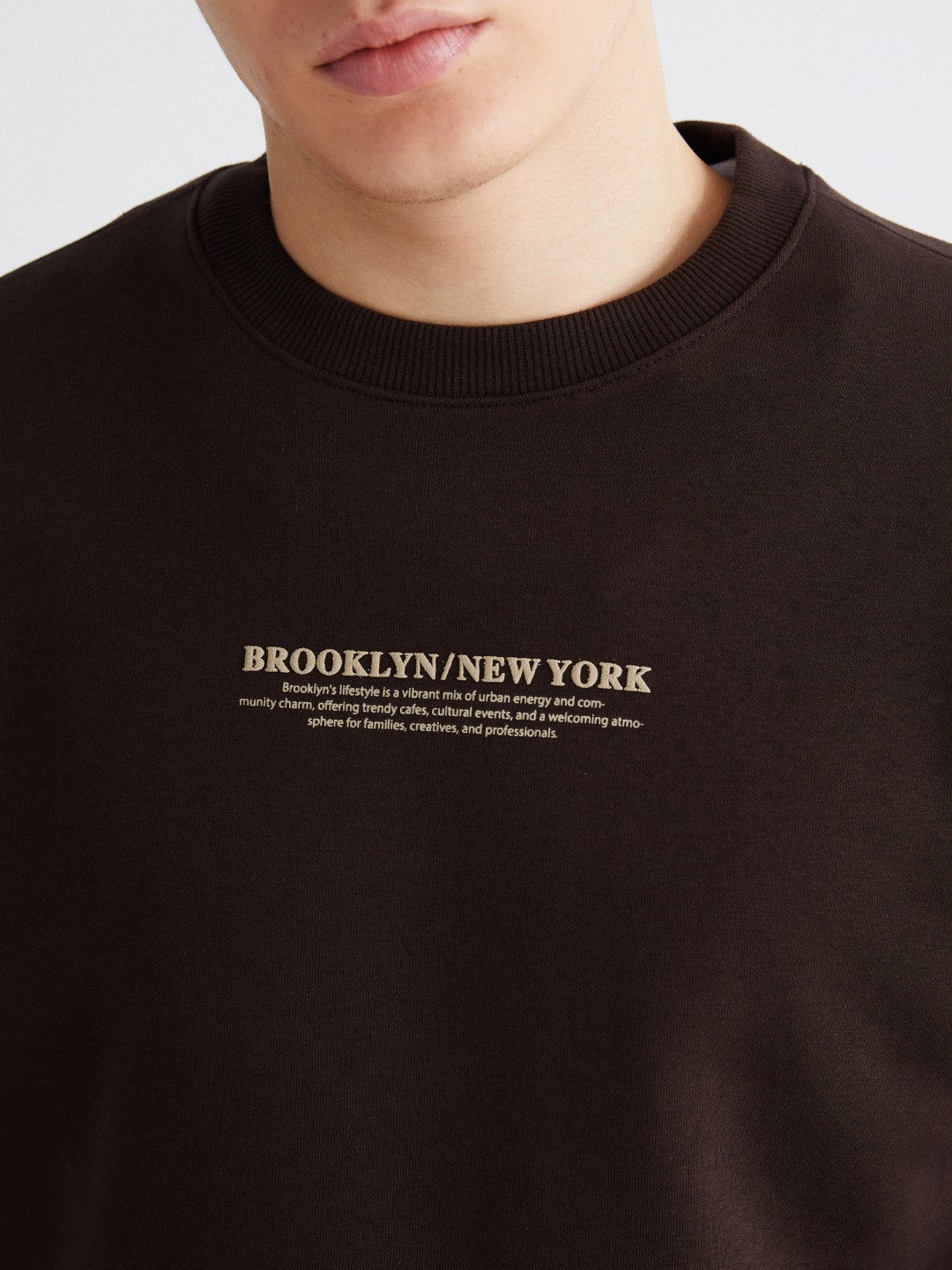 Xside Crew Neck Printed Men Thick Sweatshirt