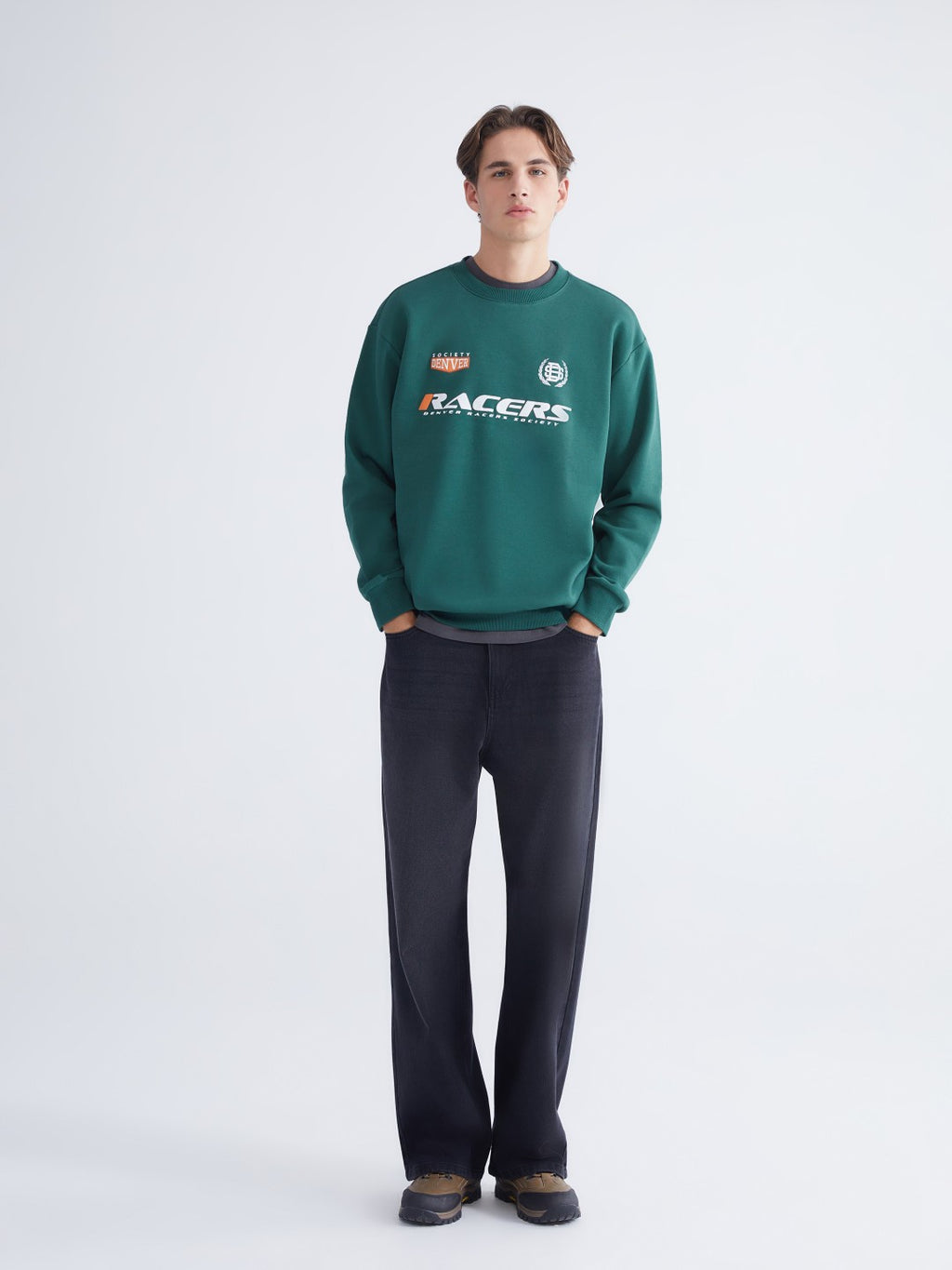 Xside Crew Neck Printed Men Thick Sweatshirt