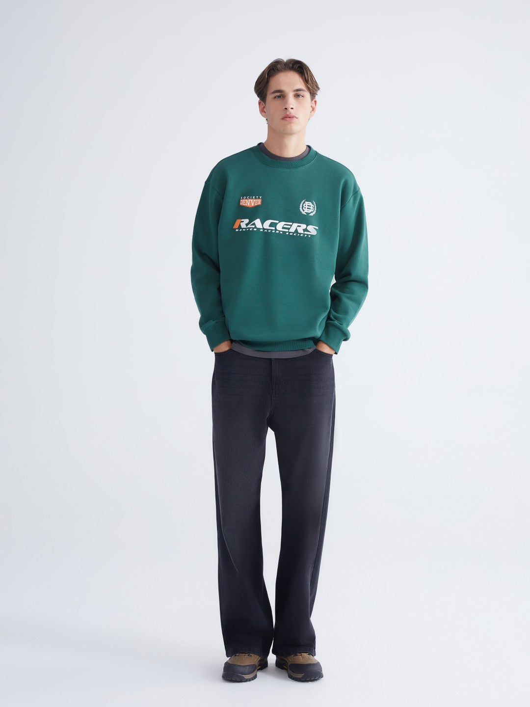 Xside Crew Neck Printed Men Thick Sweatshirt