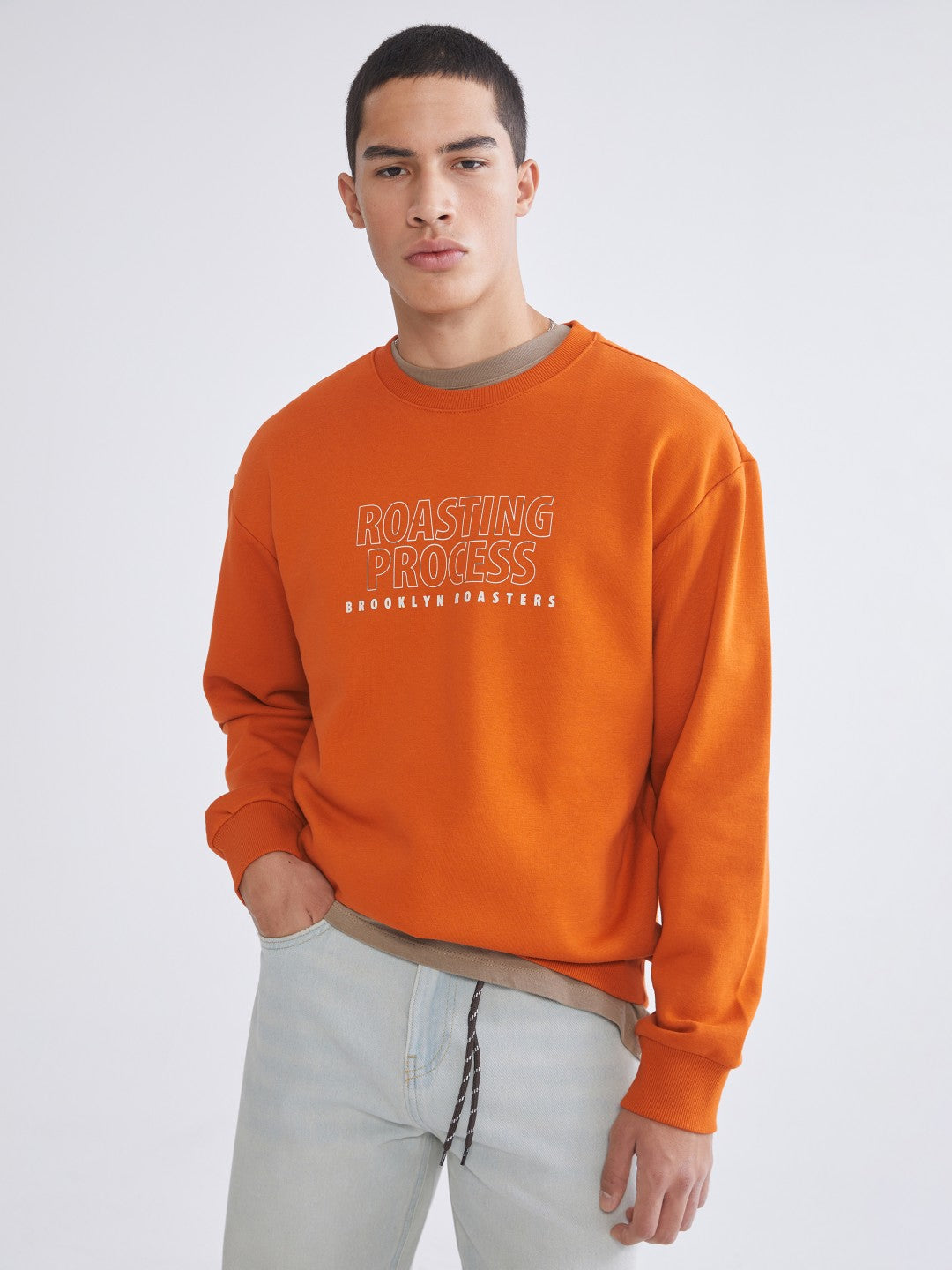 Xside Crew Neck Printed Men Thick Sweatshirt