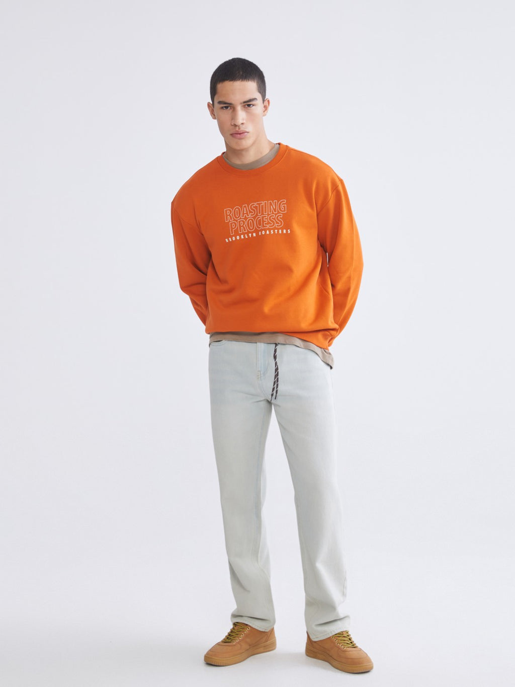 Xside Crew Neck Printed Men Thick Sweatshirt