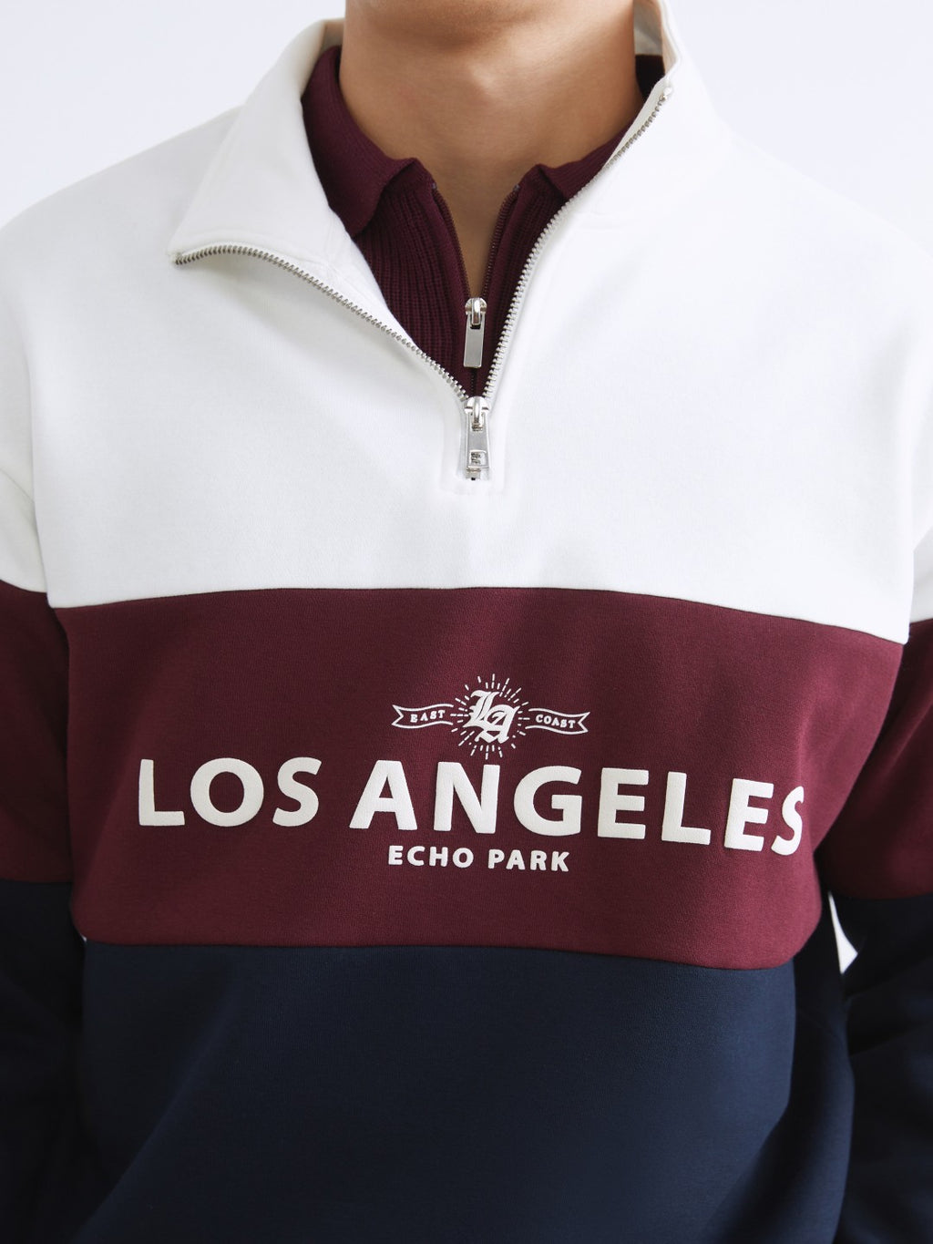 Xside Funnel Neck Color Block Men Sweatshirt