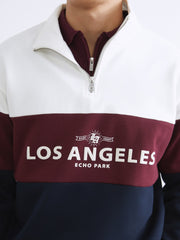 Xside Funnel Neck Color Block Men Sweatshirt