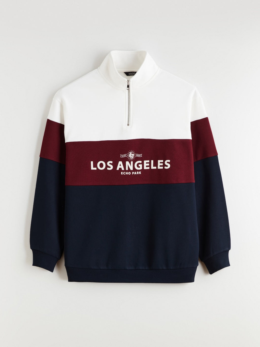 Xside Funnel Neck Color Block Men Sweatshirt