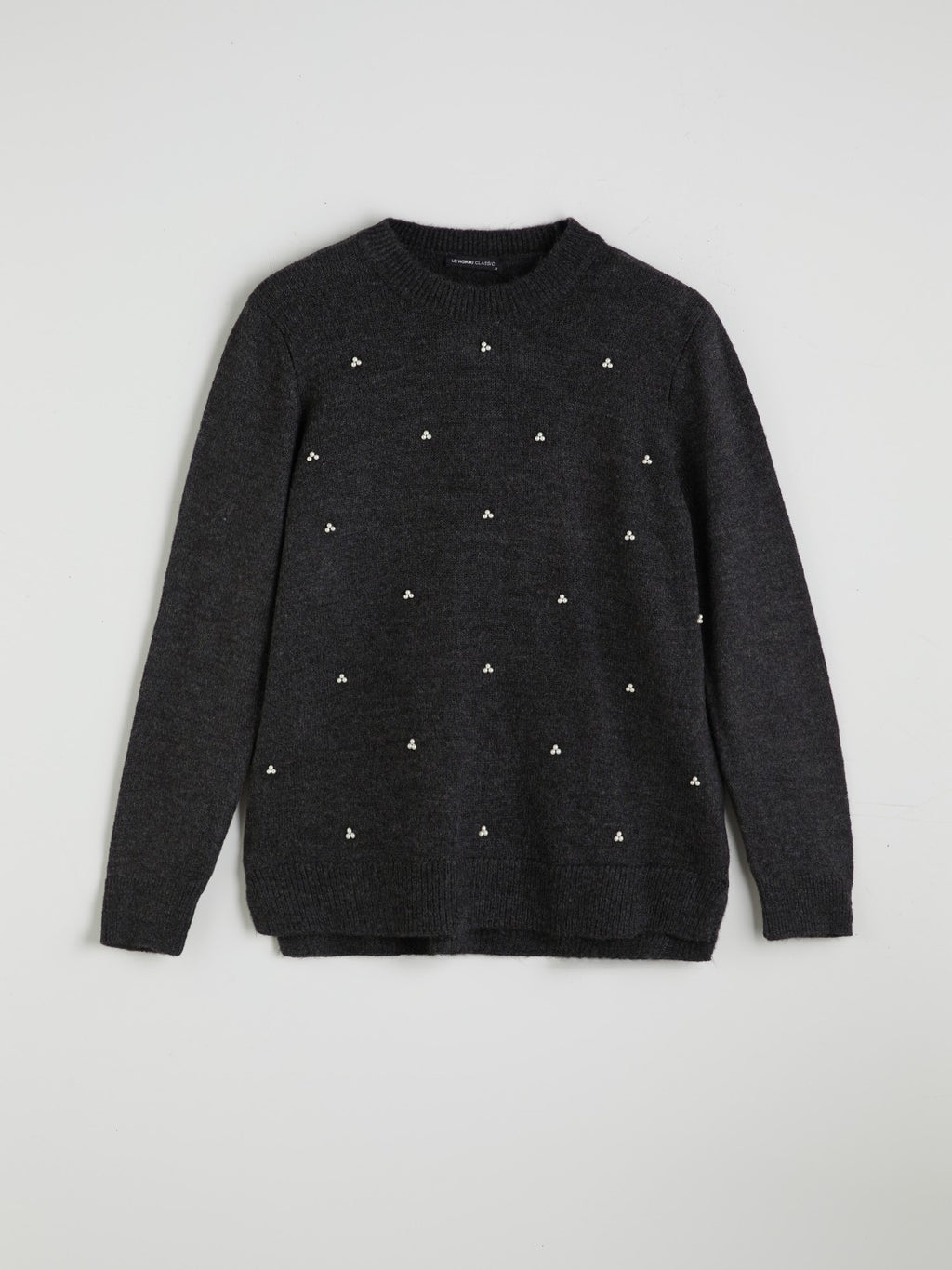 LCW Classic Purple Crew Neck Beaded Women Knitwear Sweater