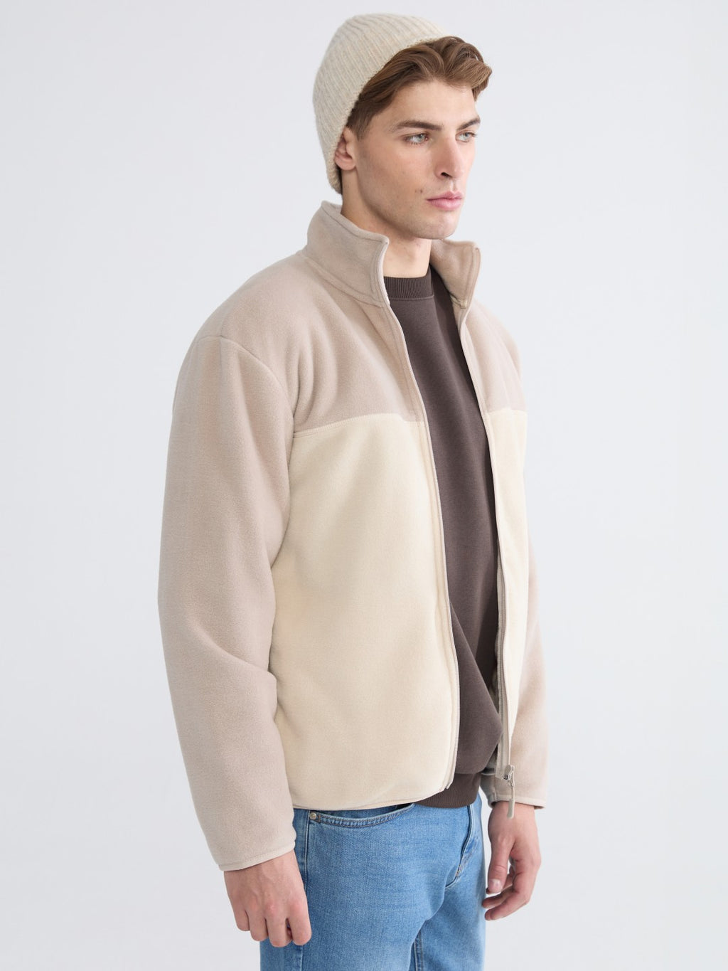 Xside Funnel Neck Polar Men Zippered Sweatshirt