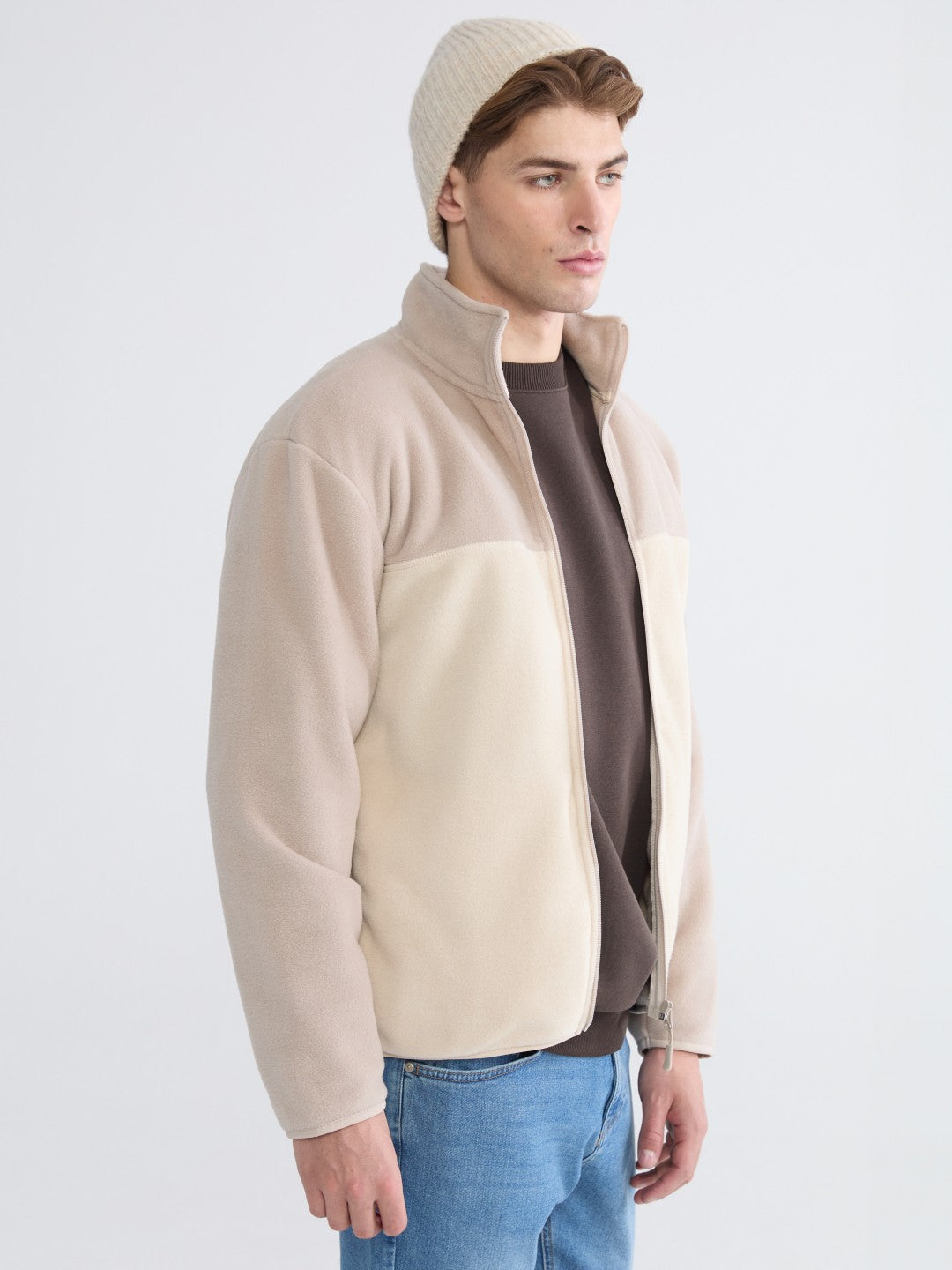 Xside Funnel Neck Polar Men Zippered Sweatshirt