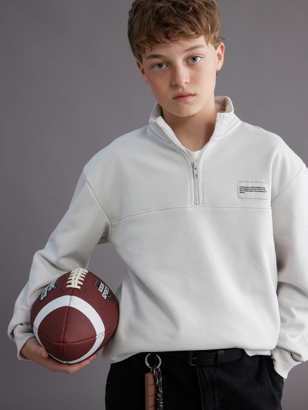 LCW Kids Funnel Neck Boys Thick Sweatshirt