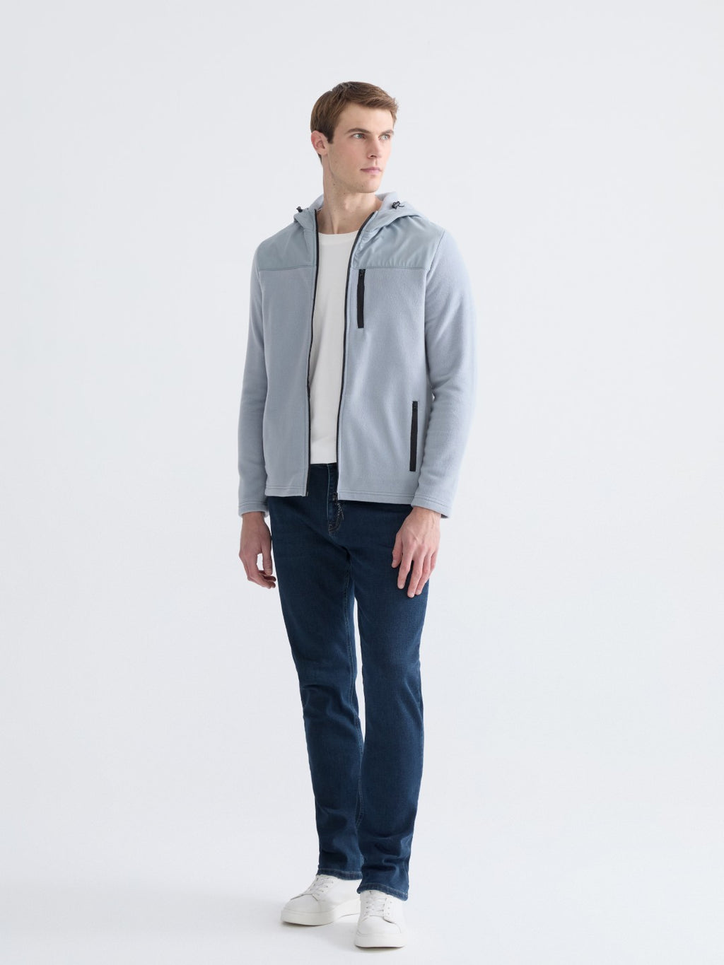 LCW Classic Hooded Fleece Men Zip-Up Sweatshirt