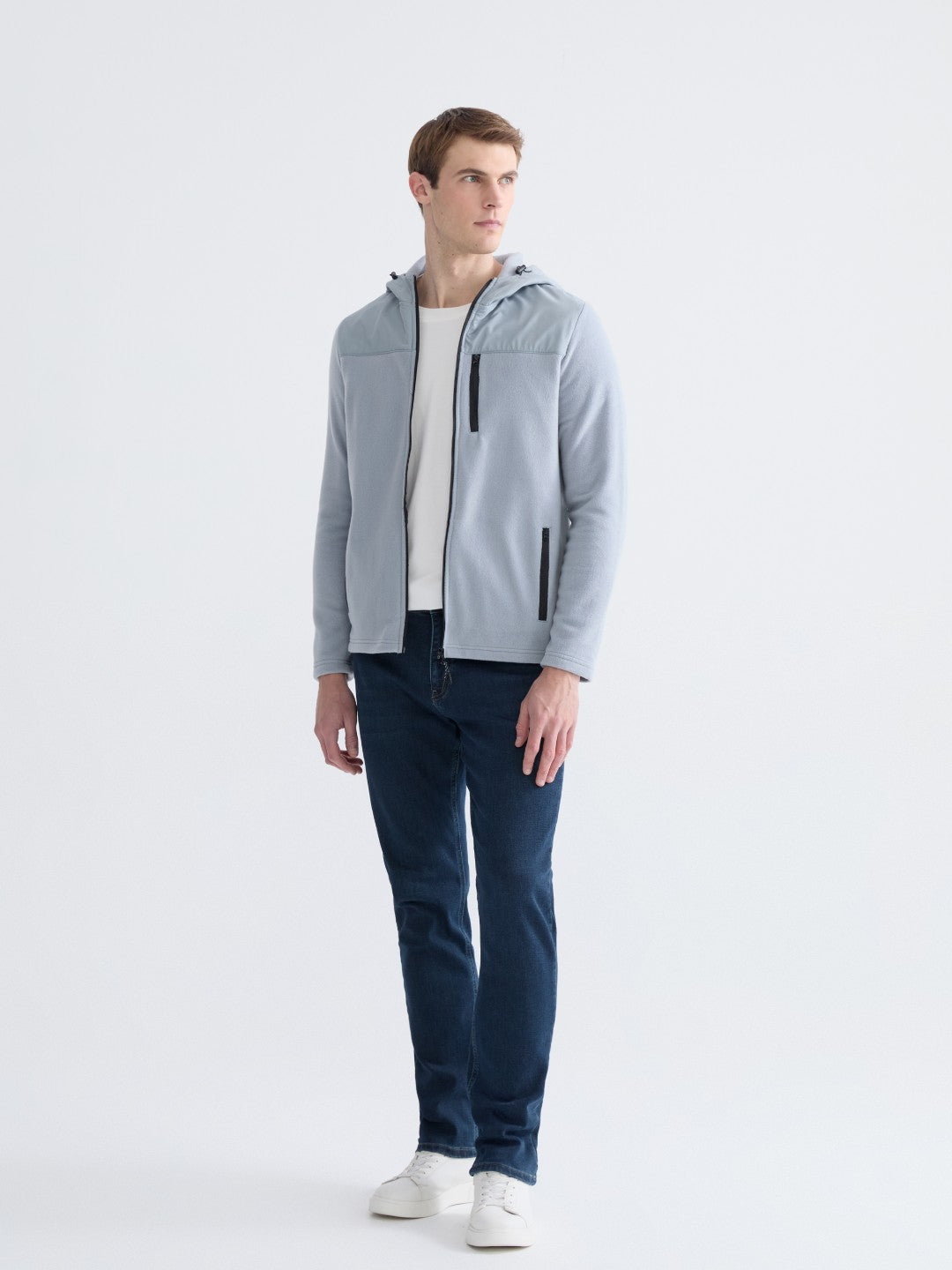 LCW Classic Hooded Fleece Men Zip-Up Sweatshirt