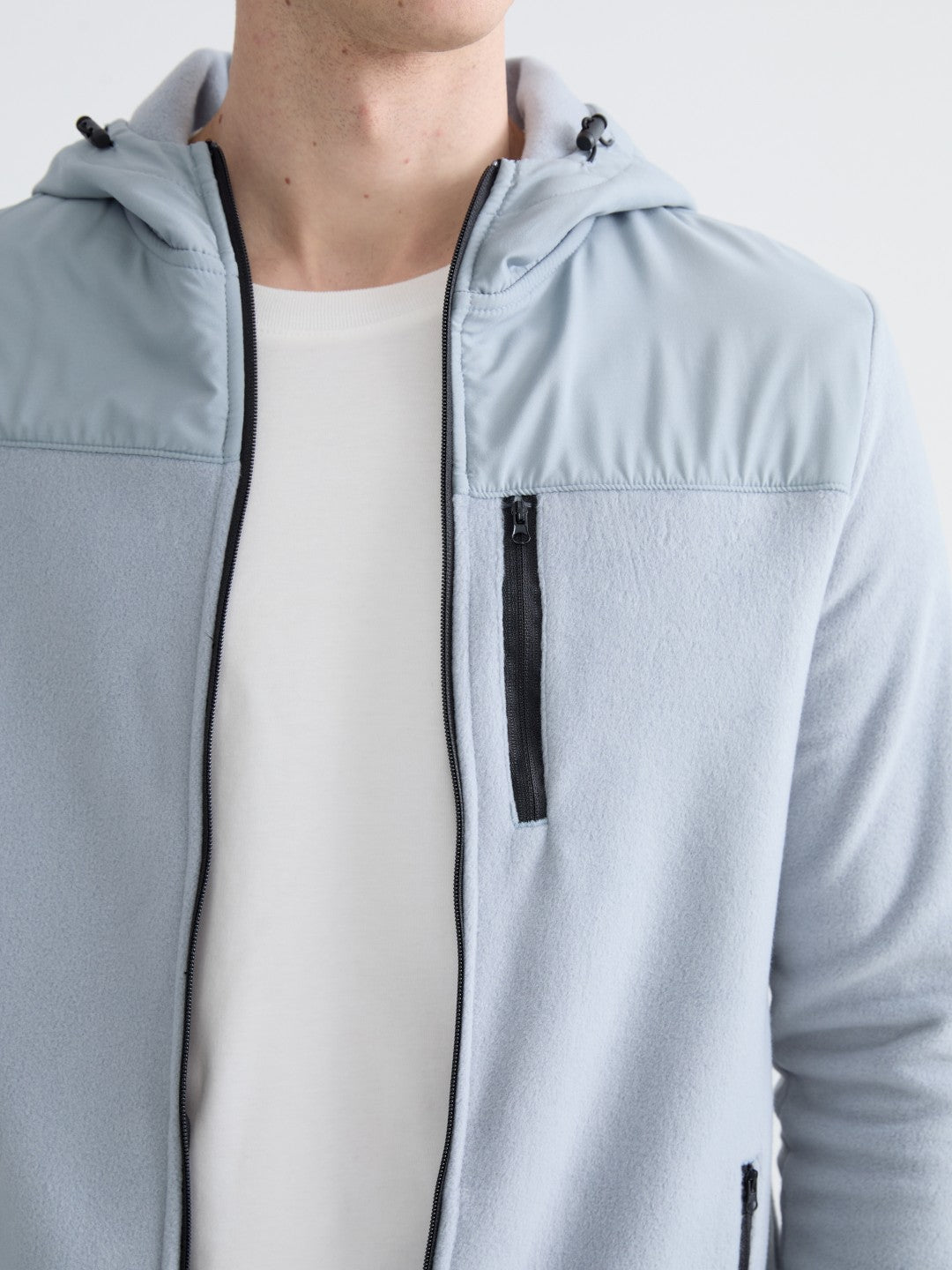 LCW Classic Hooded Fleece Men Zip-Up Sweatshirt