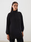 LCW Modest Black Stand Collar Oversize Women Sweatshirt Tunic