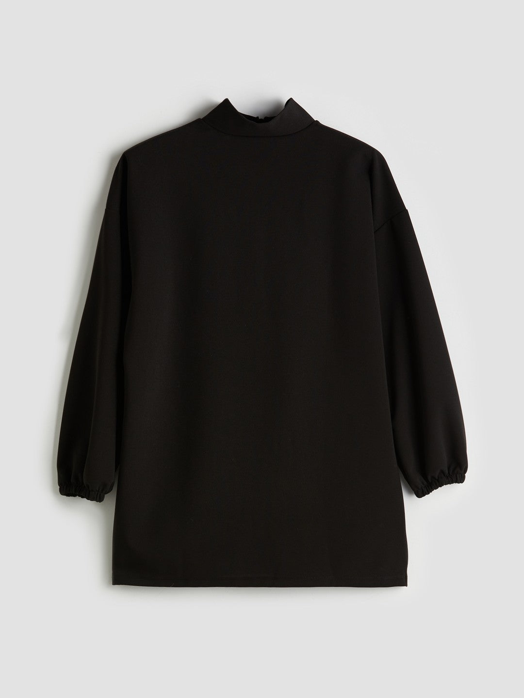 LCW Modest Black Stand Collar Oversize Women Sweatshirt Tunic