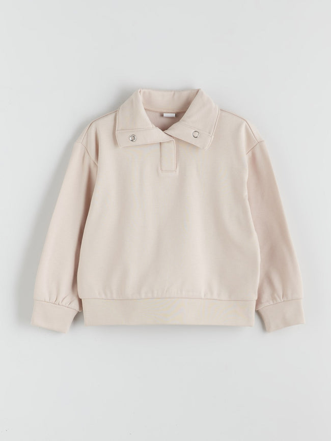 LCW Kids Polo Neck Girls Sweatshirt Hover Image