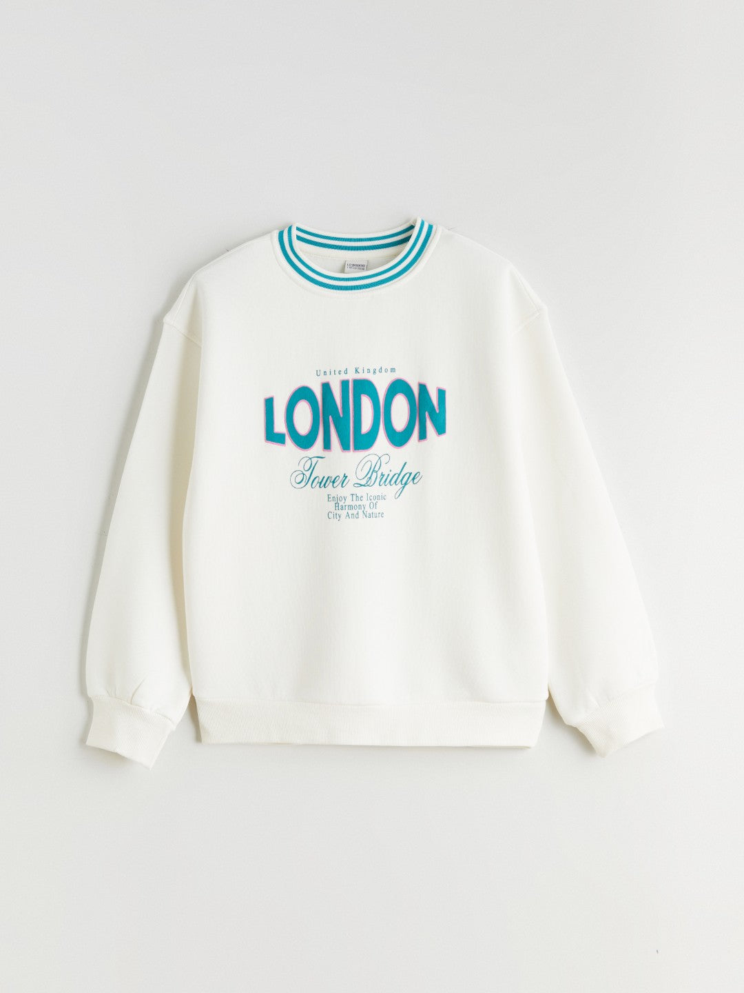 LCW Kids London Printed Girls Thick Sweatshirt