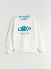 LCW Kids London Printed Girls Thick Sweatshirt