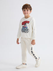 LCW Kids Elastic Waist Printed Boys Jogger Sweatpants