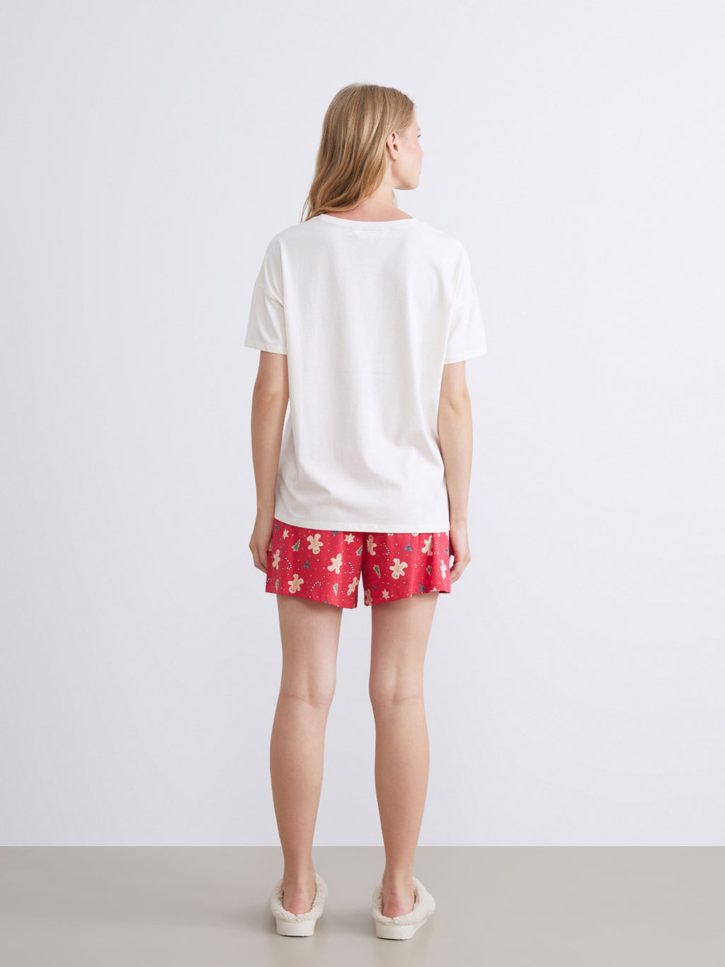 LCW Dream New Year Themed Women Shortie Pyjama Set