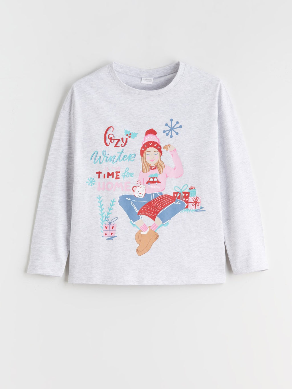 LCW Kids Crew Neck Girls Pyjama Set