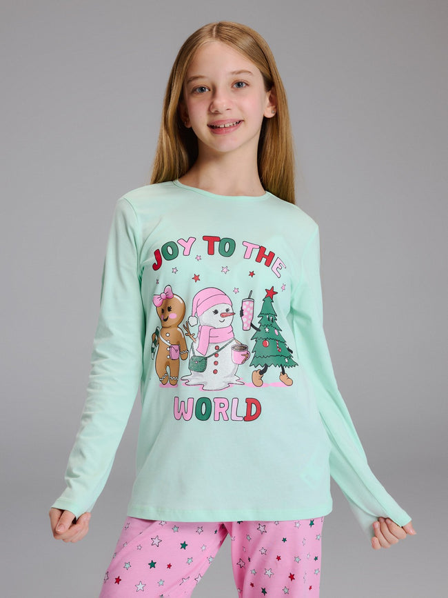 LCW Kids New Year Themed Girls Pyjamas Set Hover Image