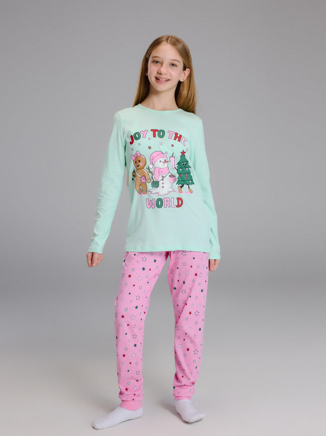 LCW Kids New Year Themed Girls Pyjamas Set Main Image