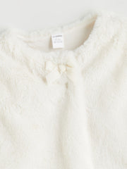 LCW Kids Crew Neck Faux Fur Girls Waistcoat